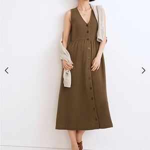 Madewell XS Lightspun Button Front Dress.